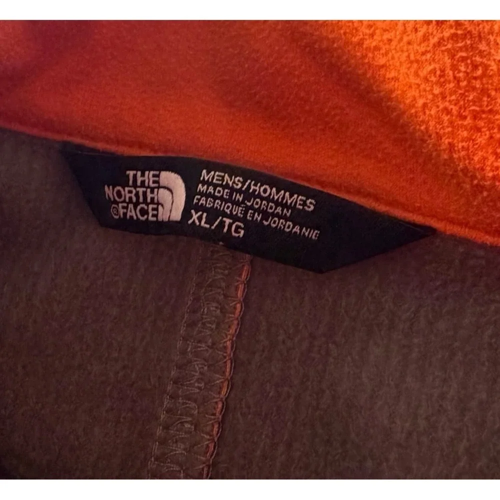 The‎ North Face Soft Shell Jacket Orange Gray Full Zip Men's XL Fleece Lined